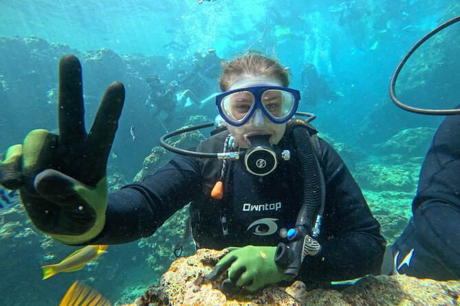 Boat entry diving at the Blue Cave in Onna Village, Okinawa! - Why the instruction matters for beginners