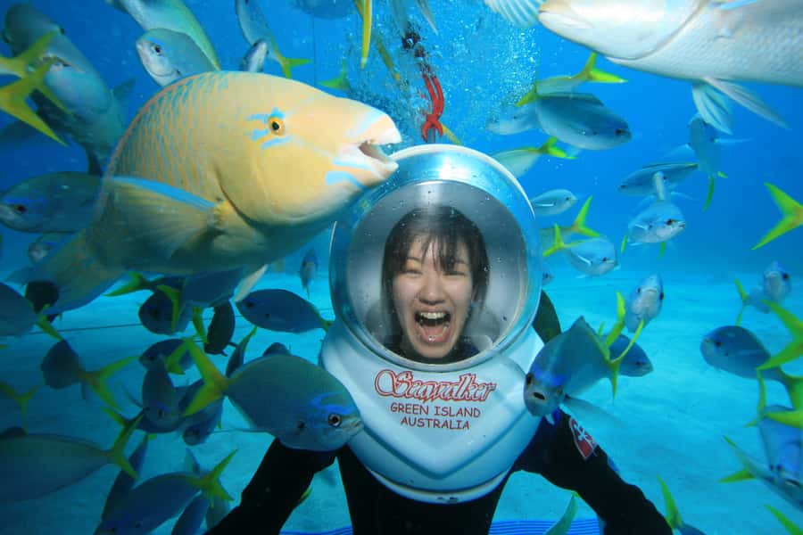 Cairns: Green Island and Seawalker Helmet Dive Combo - The unusual appeal of walking underwater