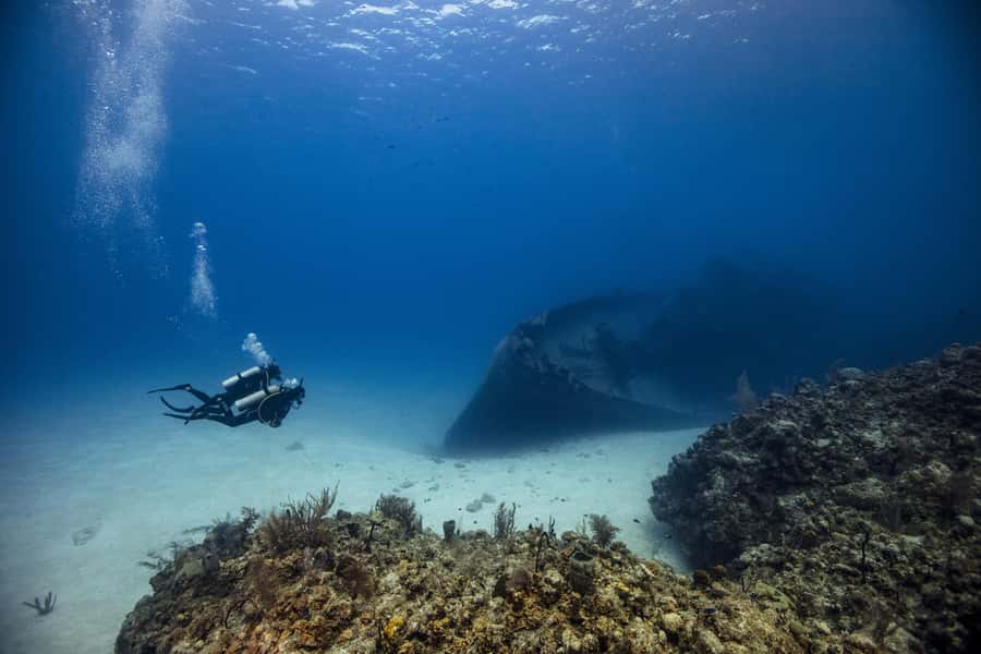 From Dubai: 2 Dives for Certified Divers with BBQ & Transfer - A 42-foot boat with useful comforts