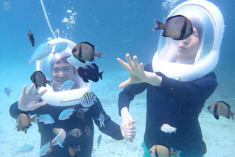 Panglao: Helmet Diving Experience with Photos and Videos - From the RFS Watersports booth to the reef