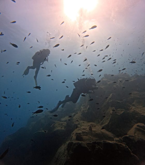 Scuba Diving in the Volcanic Caldera/shorelines of Santorini - Santorini’s volcano continues below the surface